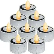 Homemory Solar Tea Lights Outdoor Waterproof, Dusk to Dawn Outdoor Lighting, Reusable LED Tea Light Candles for Lantern Garden Camping and Home Decor, Pack of 8, Warm White