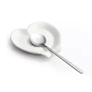 Coffee Spoon Rest Small Ceramic Spoons Holder with Teaspoons White Heart Shap...