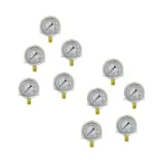 10 PACK LIQUID FILLED PRESSURE GAUGE 0-15 PSI, 2.5" FACE, 1/4" LOWER MOUNT WOG