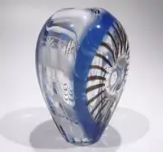 HAND BLOWN GLASS ART SCULPTURE, ENCALMO & GLASS CANES, DIRWOOD, n3994, INCALMO