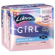 Libra Girl Pads Regular Wing 12 Pack