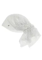 Maison Michel Paris Riri Embellished Mesh Head Scarf - White ONE SIZE