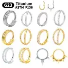 G23 Titanium Piercing Nose Ring earrings For Women Zircon Nose Labret Ear Ring T