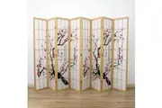 Cherry Blossom Room Divider Screen Natural 8 Panel