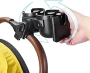 Cup Holder for Stroller | Cup Holder with Clamp,Water Cup Holder Secure and Stable Fixing, Cup Holder 360° Rotation with Non-Slip Gasket