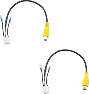ECSiNG 2PCS 10Pin Rear View Backup Camera Cable Adaptor RCA Length 20.9cm for Car Stereo Radio DVD Vehicle Car Navigation Reverse Backup Reversing Camera Cable Adapter Plug