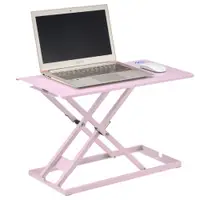 在飛比找PChome24h購物優惠-【aka】mini筆電型坐站升降桌(櫻花粉)