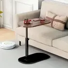 Adjustable C Table end table, couch tables that slide under used Walnut Wood