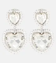 [Alessandra Rich] Alessandra Rich Embellished clip-on earrings One Size silver
