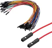 uxcell Female to Female 1Pin Breadboard Jumper Wire 2.54mm Pitch Ribbon Cable 20cm Long Electronics Breadboard Ribbon Cables for Breadboard Electronic Projects Pack of 40