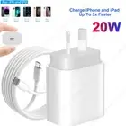 20W USB Type-C Wall Adapter Fast Charger PD Power Cable For iPhone 14 13 12 iPad