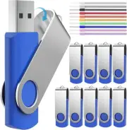 128MB USB 2.0 Flash Drive Bulk 10 Pack Thumb Drives - Small Capacity Memory S...