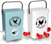 ‎Tgeyd Chicken Feeder and Chicken Waterer Set - Hanging Automatic Chicken Fee