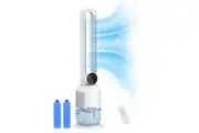 YOPOWER Bladeless Tower Fan Air purification Cooler 2.5L Water Tank, White