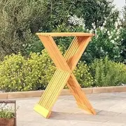 Solid Wood Teak Folding Stool 40 x 32.5 x 70 cm - Compact Outdoor and Indoor Footrest, Bench, Ottoman, and Portable Folding Chair for Living Room