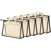 5 PCS Hanging Handbag Storage Organizer Non-Woven Transparent Dust-proof Home...