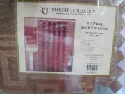 17-Pc Set Shower Curtain Bathroom Bath Ensemble TERRACOTTA Brand New