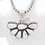 Native American Sterling Silver Navajo White Buffalo Cluster pendant