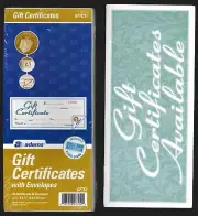 Adams GFTC1 Gift Certificates w/ Env, 2-Part Carbonless, Pack of 25 + 20 gift