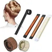 4 Pcs French Twist Magic Hair Bun Maker Hairstyle with Donut Crown Hair Shapers