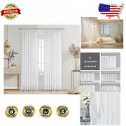 Light Filtering White Pinch Pleat Curtains 40"x120" - Perfect for Living Rooms