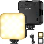 LED Video Light, Portable Photography Lighting, 3 Cold Shoes, CRI 97+, 8 Scene M