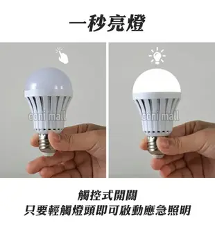 【4%點數】現貨 觸控式應急LED省電燈泡 現貨 當天出貨 5W 12W 緊急照明 觸控 智慧燈泡 節能 停電燈 家用 蓄電池 露營【coni shop】【限定樂天APP下單】