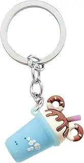 [POYAMUSE] Colorful Donut Boba Tea Charm Keychain - Cute Accessory Keyring for Boba Tea Lovers