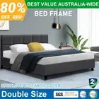 Artiss Bed Frame Double Size Mattress Base Wooden Platform Upholstered CHARCOAL