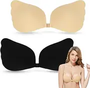 [FSWWSF] Adhesive Bra, Pack of 2, Bra Backless, Adhesive Bra Push Up, Invisible Bra, Self-Adhesive Bra Covers for Evening Dress, Wedding Dress