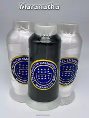 3 X cones , white black Embroidery machine polyester thread 5000 yds