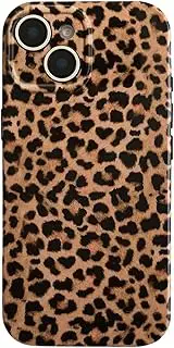 inewateri Compatible with iPhone 15 Case with Cute Cheetah Brown Leopard Trendy Design Cool Phone Case for Women Girls Full Lens Protective Slim Shockproof Aesthetic Cover-Brown