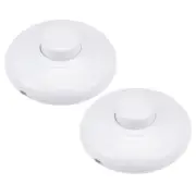 Inline Foot Pedal Push Button Switch,Lamp Control ON/Off Footswitch White 2Pcs