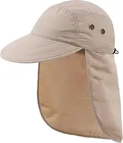 [Decentron] Outdoor Mens Sun Hat with Removable Neck Flap Fishing Hat for Men UPF 50+ Sun Protection Cap Safari Hiking Hat