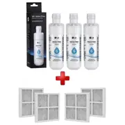 3-Pack Water Filter + 4x Air Filters for LG LT1000P ADQ747935