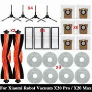 For Robot Vacuum X20 Max / X20 Pro Replacement Parts Main Brush Side Brush Hepa Filter Mop Cloth Dust Bag