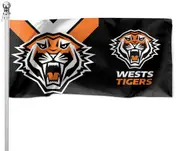 NRL Wests Tigers Pole Flag LARGE 1800x900mm Licensed (Pole not included)