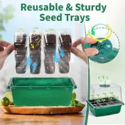 4-Pack Seed Starter Tray with Grow Light and Heat Mat, 48 Cells Seed Starter Kit