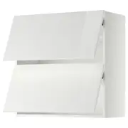 METOD wall cabinet horizontal w 2 doors, white/Ringhult white, 80x37x80 cm