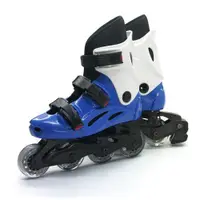 在飛比找松果購物優惠-d.l.d多輪多 高塑鋼底座 專業直排輪 溜冰鞋 藍白 53