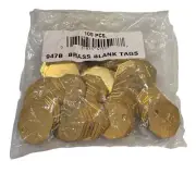 CH Hanson 1-1/4" Octagon Brass Number Tags 100 Pack