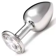 Rosebuds Stainless Steel Butt Plug XL Big Crystal - Clear
