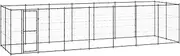 Outdoor Dog Kennel 770 x 220 x 180 cm, Durable Steel, Black, Versatile Use, Safe Mesh Walls, Lockable Latch, Easy Access Door