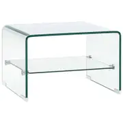 vidaXL Coffee Table Clear 50cm Tempered Glass Accent Side End Couch Tea Table
