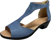 [Generic] Beach Summer Platform Women Wedge Sandals New European And American Fashion High Heel Fish Mouth Shoes With Side Air Back Zipper Thick Heel Sandals Double Band Slide Sandals