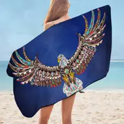 Multi Colored Royal Bald Eagle Microfiber Beach Towel
