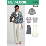 New Look Sewing Pattern 6438 N6438 Misses' Easy Pants, Kimono, and Top