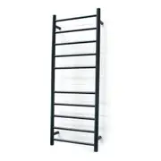 Radiant Matte Black 430 x 1100mm Round Heated Towel Rail (Right Wiring) BRTR430RIGHT