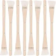 ZEONHEI 8 PCS 1 Inch Flat Hake Brush Set, Soft Goat Hair With Solid Wooden Handle for Watercolor Pottery Painting Arts