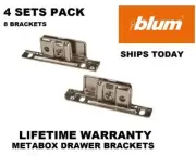 4 x Sets Blum Front Fixing Brackets for Older Metabox Drawer Sides Left & Right